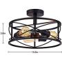 3 Light Industrial Semi Flush Mount Ceiling Lamp,E26 Holder 14 Inch Cage Rustic Pendant Lighting Lamp Fixture Farmhouse Style Close to Ceiling Light ETL Listed for Garage Foyer Porch Hallway Entryway