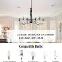 Derksic 6-Light Farmhouse Chandelier Black Iron Chandeliers Rustic Industrial Candle Chandelier for Dining Room Living Room Kitchen Bedroom Foyer Barn
