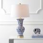 JONATHAN Y JYL5014A Leo 28.5'' Chinoiserie LED Table Lamp Classic,Cottage,Traditional,Transitional for Bedroom, Living Room, Office, College Dorm, Coffee Table, Bookcase, Blue/White