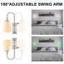 LUXSWAY 12 Colors Changing Wall Lamp Battery Operated, Dimmable Up/ Down Wall Sconce with Remote, Wireless Over Bed Headboard Light for Bedroom Hallway Home Decor- 1Pack