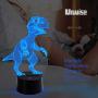 Cool 3D Jurassic Dinosaur Night Light, LED Tyrannosaurus Rex Night Lights, 16 Color Change Remote Control Lights, for Bed Living Room, for Kids Girls Boys Xmas Birthday Gifts URWISE 3197