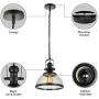 NIUYAO Industrial Nautical Transparent 12.2'' Wide Glass Pendant Lighting Vintage Chandelier Kitchen Dining Room Living Room Rustic Pendant Lamp Ceiling Hanging Lamp Fixture 454007
