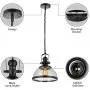 NIUYAO Industrial Nautical Transparent 12.2'' Wide Glass Pendant Lighting Vintage Chandelier Kitchen Dining Room Living Room Rustic Pendant Lamp Ceiling Hanging Lamp Fixture 454007