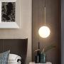 Modo Lighting Pendant Light Industrial Fixture, Golden with Frosted Glass Globe Shade Adjustable Island Kitchen Living Room Ceiling Lamp (9.8'')