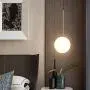 Modo Lighting Pendant Light Industrial Fixture, Golden with Frosted Glass Globe Shade Adjustable Island Kitchen Living Room Ceiling Lamp (9.8'')