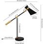Henn&Hart Rex Two Tone Black and Brass Finish Table Lamp for Living Room / Office / Bedside