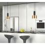 Hoocozi Modern Black Gold Pendant Light for Kitchen Island One-Light Adjustable Metal Pendant Lighting Fixture for Dining Room Living Room Bedroom