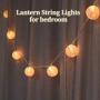 Lantern String Lights Plug in, UL Listed Outdoor Lantern Lights String 9.83FT Pack of 10 Nylon Lantern String Lights for Patio, TIGOMOOV White Lights String for Bedroom