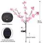 HeyMate Solar Lights Outdoor 2 Pack Purple & Pink Solar Garden Orchids Flower Lights Solar Christmas Decorative Lights Waterproof for Patio,Yard,Backyard,Pathway