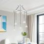 BONLICHT Modern Crystal Glass Chandelier 5 Light Kitchen Island Pendant Lighting Chrome Chandelier Linear Light Fixture Hanging Pendant lamp Contemporary Flush Mount Ceiling Light for Dining Room