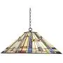 Capulina Tiffany Dining Table Lights, 16 Inch Wide Hanging Tiffany Style Lamp, 2-Light Stained Glass Lighting Fixtures, Stained Glass Dining Room Lights, Beautiful Mission Style Tiffany Pendant Lights