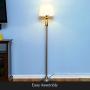 Brightech Gabriella LED Floor Lamp - Free Standing Elegant Style - Tall Pole Light for Living Room, Office Or Bedroom- Modern Upright Light with Fabric Shade - LED Bulb Included - Silver