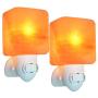 Maymii•Home 2 Pack Cube Mini Himalayan Salt Night Light Plug in Wall Lamps Night Light Crystal Salt Lamp Natural Soft Night Light for Living Dining Bed Room and Office