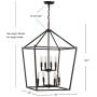 JONATHAN Y JYL7438A Pagoda Lantern Dimmable Adjustable Metal LED Pendant, Classic, Traditional for Dining, Living Room, Kitchen, 20'' 8-Bulb, Oil Rubbed Bronze