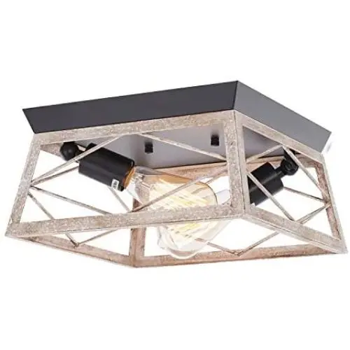 HMVPL Flush Mount Close to Ceiling Light, Farmhouse Industrial Lighting Fixtures Mini Ceiling Lamp 2-Light for Kitchen Island Dining Room Bedroom Foyer Hallway HMVPL Flush Mount Close to Ceiling Light, Farmhouse Industrial Lighting Fixtures Mini Ceiling Lamp 2-Light for Kitchen Island Dining Room Bedroom Foyer Hallway