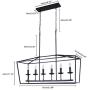 OYIPRO Kitchen Island Lighting, 6 Lights Farmhouse Chandelier Industrial Island Pendant Hanging Modern Light Fixture for Dining Room Kitchen Island Ba