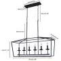 OYIPRO Kitchen Island Lighting, 6 Lights Farmhouse Chandelier Industrial Island Pendant Hanging Modern Light Fixture for Dining Room Kitchen Island Ba