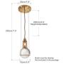 Modo Lighting Glass Globe Pendant Light Mid Century Modern Ceiling Light Adjustable Chandelier with Glass Shade, Metal Hanging Light Fxiture for Living Dining Room Farmhouse
