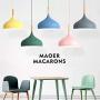STGLIGHTING Wooden Handle Pendant Light with UL 20ft Dimmable Switch Cord Macaron Yellow Swag Plug-in Light Fixtures Nordic Minimalist Loft Style Lamps for Dining Room Bulbs Not Included