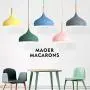 STGLIGHTING Wooden Handle Pendant Light with 15ft Plug-in UL On/Off Dimmer Switch Cord Macaron Yellow Lampshade Light Fixtures Nordic Minimalist Loft Style Lamps for Dining Room Bulbs Not Included