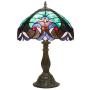 Tiffany Style Lamp Table Reading Light Stained Glass Green Liaison Shade W12H18 Inch S160G WERFACTORY LAMPS Parent Friend Kid Lover Living Room Bedroom Study Coffee Bar Bedside Antique Art Crafts Gift