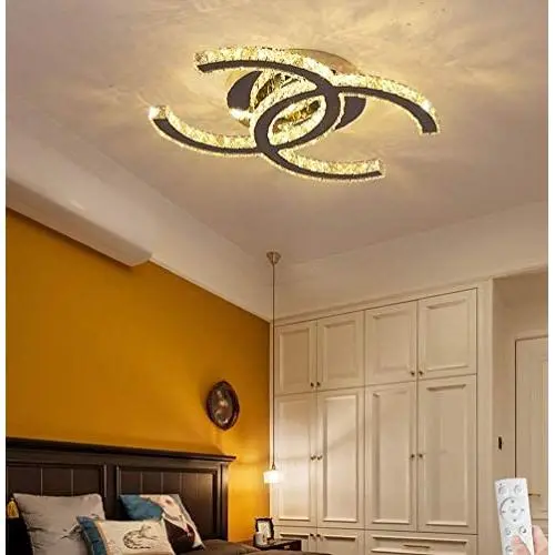 LAKIQ Dimmable LED Crystal Flush Mount Ceiling Lighting Fixture with Remote Modern Living Room Bedroom Close to Ceiling Light with Sparkling Crystal Beads(11’’, Stepless Dimming) LAKIQ Dimmable LED Crystal Flush Mount Ceiling Lighting Fixture with Remote Modern Living Room Bedroom Close to Ceiling Light with Sparkling Crystal Beads(11’’, Stepless Dimming)