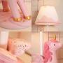 LITFAD Modern Bedside Table Lamp Girl Bedroom Unicorn Desk Light Resin 1 Light Animal Pink LED Reading Lamp with Plug in Cord for Bedroom Kids Room Office - Leaf