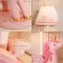 LITFAD Modern Bedside Table Lamp Girl Bedroom Unicorn Desk Light Resin 1 Light Animal Pink LED Reading Lamp with Plug in Cord for Bedroom Kids Room Office - Leaf