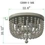 Q&S Wood Beaded Chandelier,Boho Farmhouse Light Fixture,Oak White,3 Lights,Semi Flush Mount Ceiling Light Fixtures for Hallway Babys Nursery Bedroom Kitchen Living Room