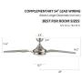 CO-Z 56 Modern Ceiling Fan with Lights and Remote, Industrial Ceiling Fans Brushed Nickel for Bedroom, Living Room, Dining Room, Silver Ceiling Fan Lights with 5 ABS Blades and 15W LED Light Kit
