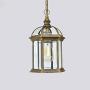 LITFAD Gold Lantern Ceiling Hanging Light with Clear Glass Shade 1 Bulb 8'' L Vintage Outdoor Waterproof Lighting Industrial Pendant Light for Dining Room Restaurant Bar Courtyard