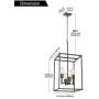 4 Light VINLUZ Oil-Rubbed Bronze Foyer Pendant Light Industrial Vintage Square Wide Cage Farmhouse Chandelier for Dining Room Foyer Entryway Kitchen