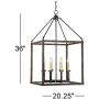 Cayden Bronze Antique Brass Wood Grain Cage Foyer Chandelier 20 1/4'' Wide Rustic Farmhouse 8-Light Fixture for Dining Room House Kitchen Island Entryway Bedroom Living Room - Franklin Iron Works