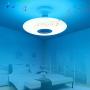 IYUNXI 24W Music Ceiling Light with Bluetooth Speaker 9 Inches 6500K 110V RGB Multicolor Changing Remote Control 1400LM Sound Music Ceiling Light Fixture Light Bulb for Bedroom