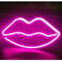 Funpeny LED Neon Decorative Light, Neon Sign Shaped Decor Light, USB Charging & Battery Indoor Decor for Living Room, Birthday Party, Wedding Party (Pink Lip)