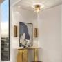 Jaycomey Crystal Ceiling Light,Mini Round Flush Mount Ceiling Light, Entryway Gold Pendant Light for Dining Room,Bedroom,Kitchen