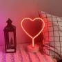 DANIDEER Led Neon Sign Art Decorative Lights Table Decoration Neon Lamp with Base for Kids boy and Girl Bedroom Unique Gift for Any Occasion (Heart with Base)