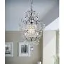 Riomasee Plug in Chandelier Mini Chrome Chandelier 1 Light Elegant Chandelier Crystal Iron Ceiling Light Fixture for Bedroom,Bathroom,Dining,Living Room