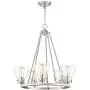 Bellis Brushed Nickel Round Pendant Chandelier 24 1/2'' Wide Modern Industrial Clear Glass 5-Light Fixture for Dining Room House Foyer Kitchen Island Entryway Bedroom Living Room - Possini Euro Design