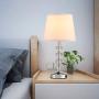CLK Crystal Table Lamp with 2 USB Charging Ports, Modern Bedside Lamp with K9 Crystal, USB Table Lamp for Bedroom, Living Room, Children Room, Office (Bulb Included)