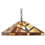 Capulina Tiffany Dining Table Lights, 16 Inch Wide Hanging Tiffany Style Lamp, 2-Light Stained Glass Lighting Fixtures, Stained Glass Dining Room Lights, Mission Style Tiffany Pendant Lights