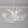 NIUYAO Retro Farmhouse Candle Style Resin Deer Antler White Chandeliers Faux Antler Fixture 4 Light Matching Chain Creative Pendant Light for Living Room Restaurant Bar Cafe Dining Rooms 494843 NIUYAO Retro Farmhouse Candle Style Resin Deer Antler White Chandeliers Faux Antler Fixture 4 Light Matching Chain Creative Pendant Light for Living Room Restaurant Bar Cafe Dining Rooms 494843