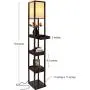 Brightech Maxwell Drawer Edition - Shelf & LED Floor Lamp Combination - Narrow Nightstand with Light Attached - Tower End or Side Table for Office & Bedroom - Havana Brown