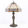Tiffany Lamp Yellow Hexagon Stained Glass Shade Antique Zinc Base Mission Style Table Read Lighting W12H18 Inch S011 WERFACTORY LAMPS Living Room Bedroom Study Coffee Bar Bedside Desk Art Crafts Gifts