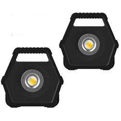 NextLED 1200 Lumens LED Work Light, Floodlight, Solid Cast Aluminum Housing, Battery Powered, 8 Hours Max Run Time, IP-54 Water Proof, Auto Repairing, Outdoor, Camping, Rotating Stand - 2 Pack