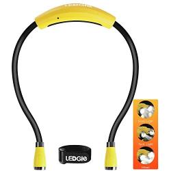 LEDGLE LED Book Light Rechargeable Hug Light Reading Lamp Hands Free 4 LED Beads, 3 Adjustable Brightness, USB Cable Included for Reading in Bed Or Reading in Car (Yellow)