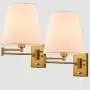 Beige Wall Sconces Set of Two Plug-in Wall Lamp Swing Arm Wall Lights with Plug-in Cord Modern Wall Lamp Lighting