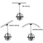 DLLT Industrial Pendant Lighting Fixture, Flexible Chandelier Hanging, Rustic 5 Light Flush Mount Ceiling Pendant Lamp for Kitchen, Dining Room, Living Room, Hallway, Bedroom, Entryway, E12 Base Gold