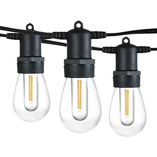 SUNTHIN 48FT LED Outdoor String Lights with 2W Shatterproof Bulbs for Patio String Lights,Backyard Lights,Party Lights,Porch Lights,Garden Decorative Lighting
