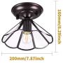 Gaze Vintage Bronze Semi Flush Mount Ceiling Light (6.29'' H) Clear Glass Cone Shape Ceiling Lamp for Bedroom,Living Room,Foyer,Hallway,Entrance